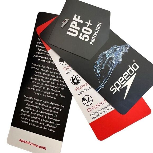 Speedo Women's Double Strap Racerback One Piece Swimsuit size 8 Black NEW - Picture 7 of 9